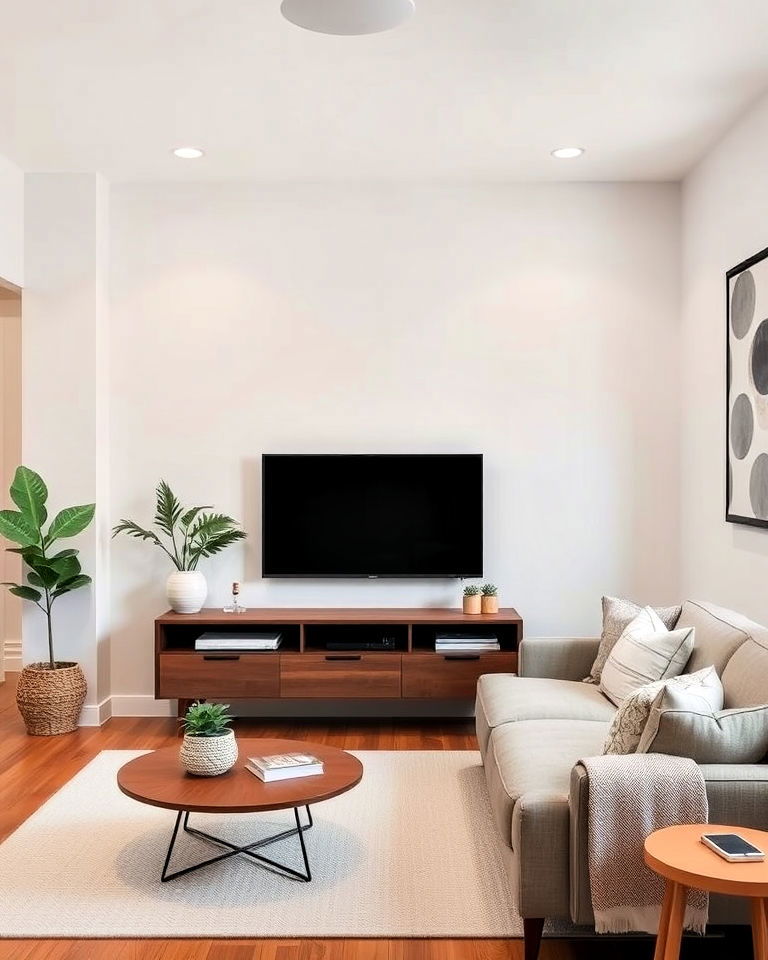 wall mounted tv for floor space