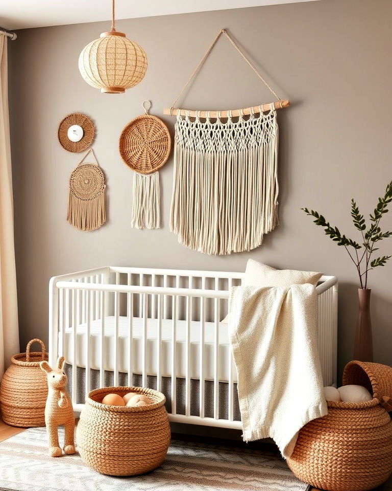warm and comforting boho chic style nursery
