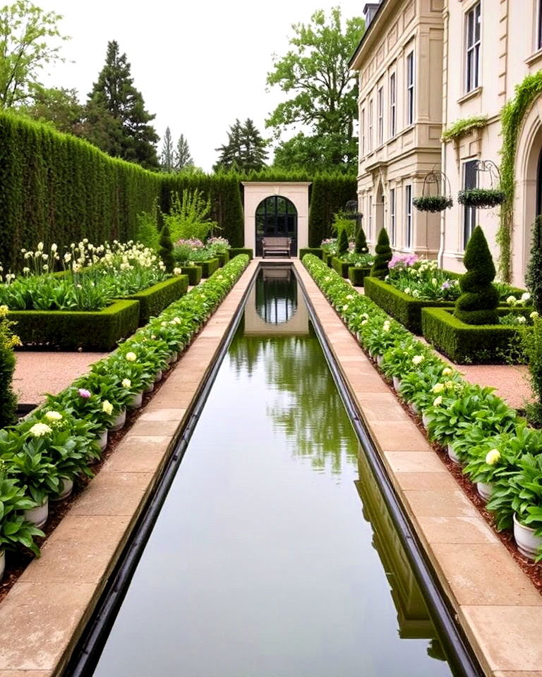 water canals formal garden