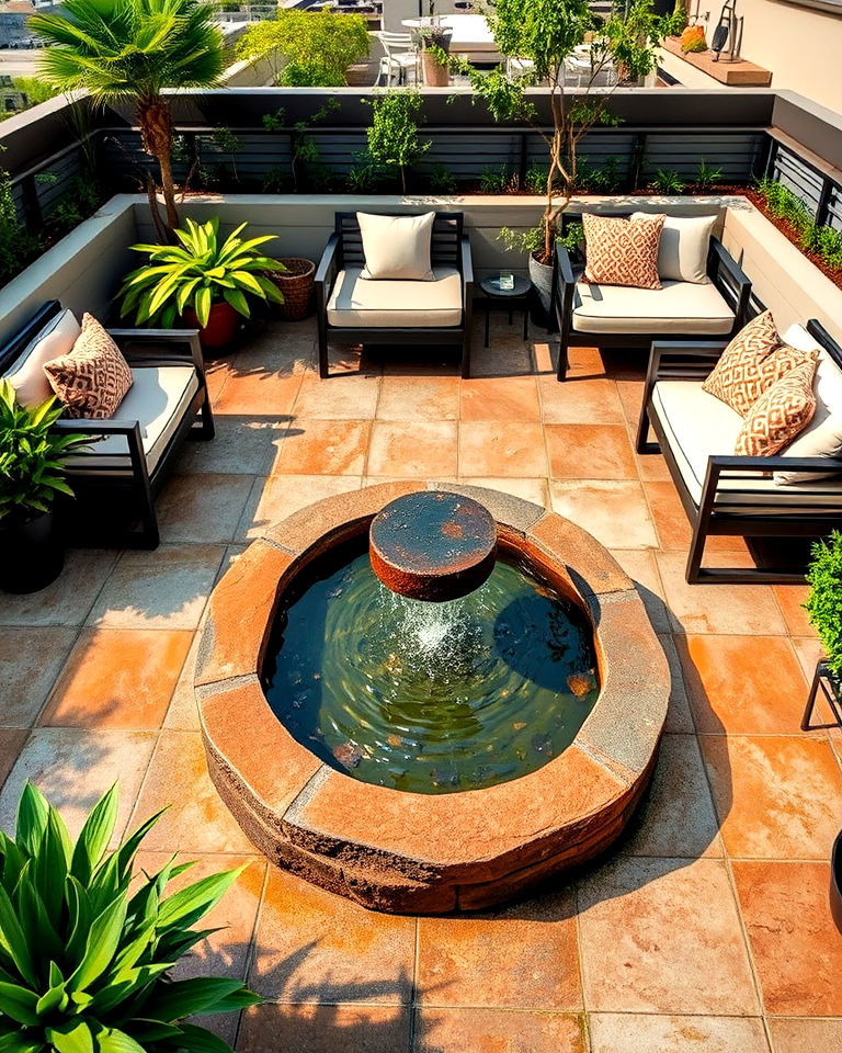 water feature deck