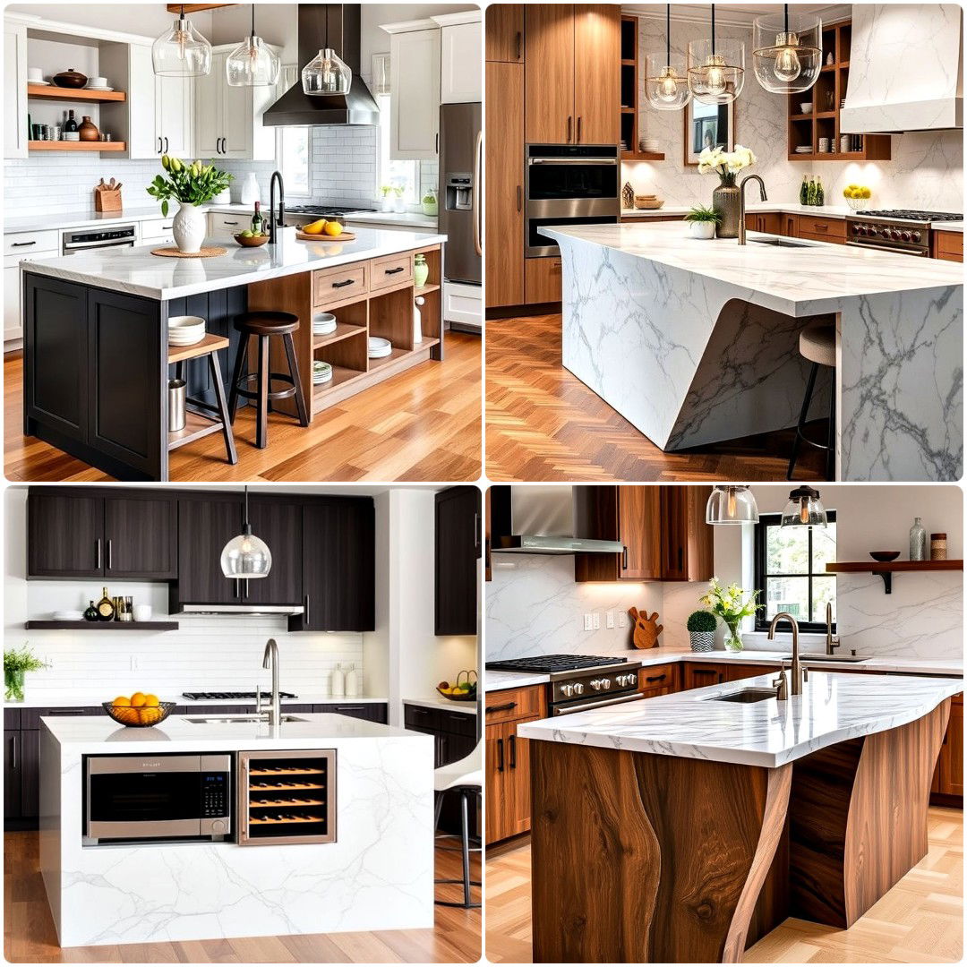 20 Waterfall Kitchen Island Ideas for A Sleek Look