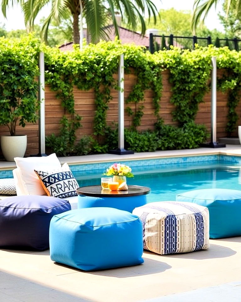 waterproof poufs for pool seating