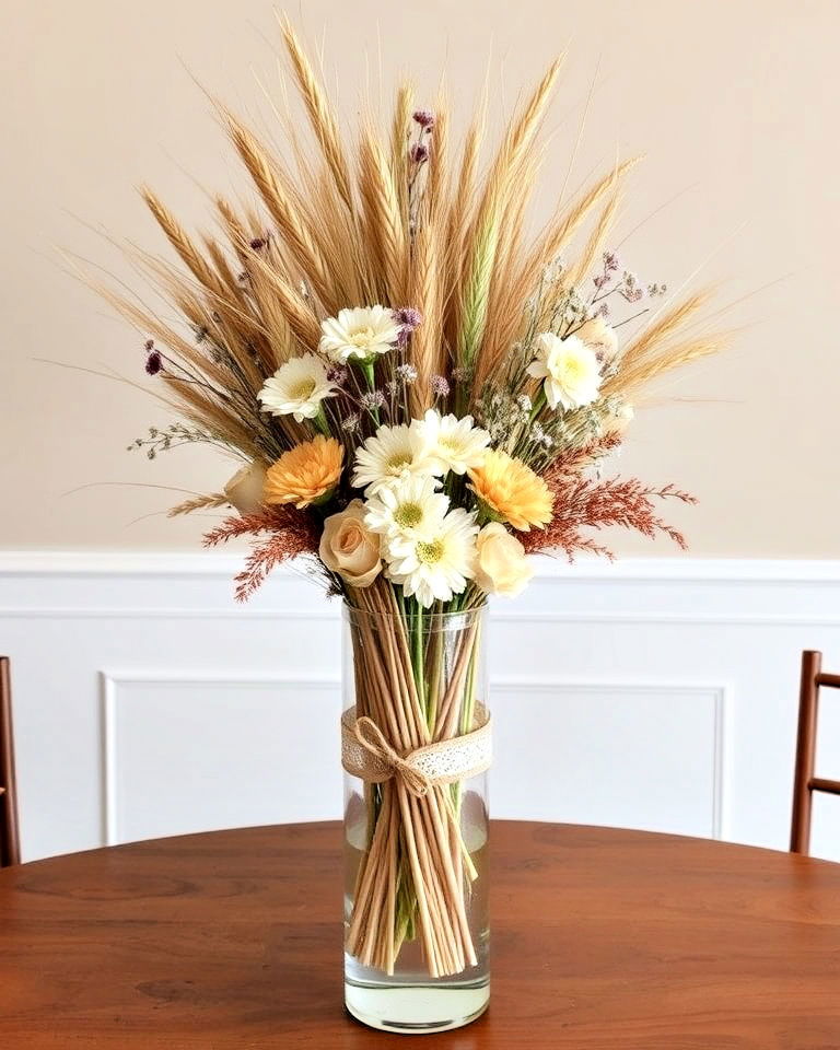 wheat and dried flowers