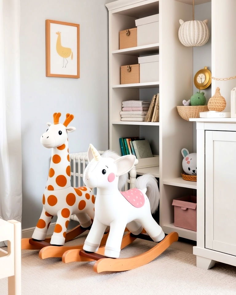 whimsical animal rockers for nursery