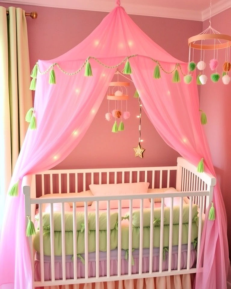 whimsical canopy over the crib