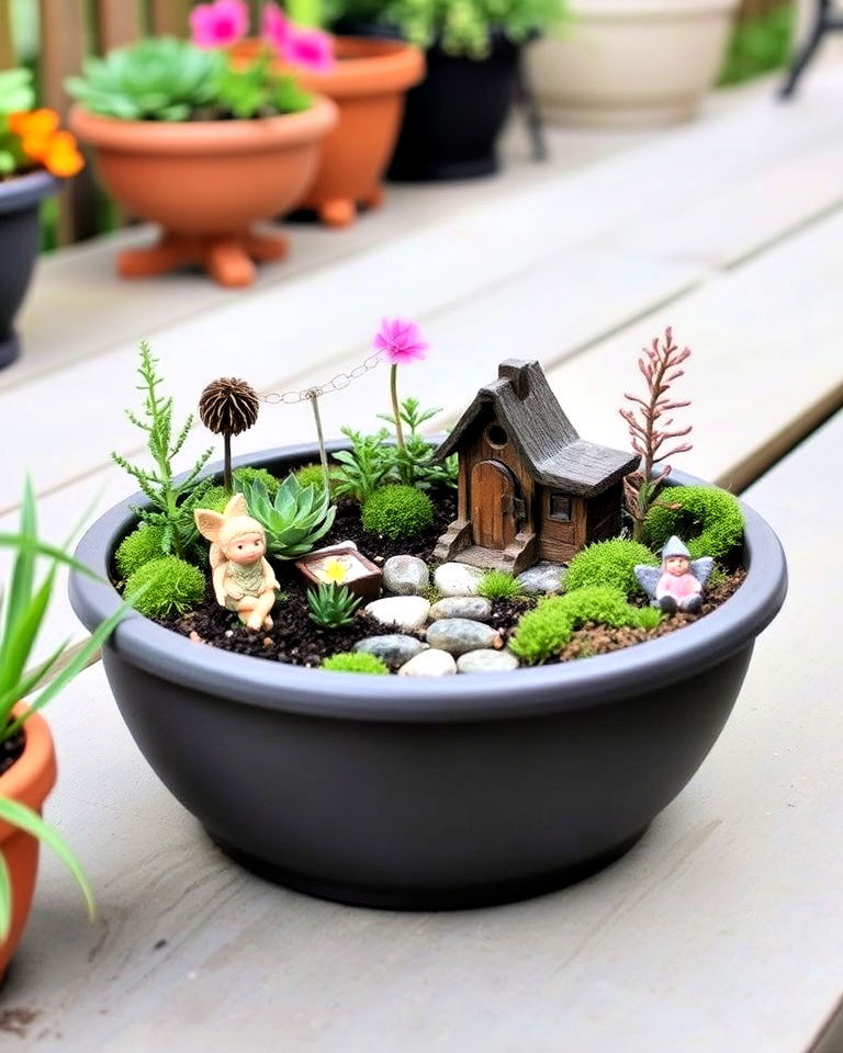 whimsical fairy garden setup