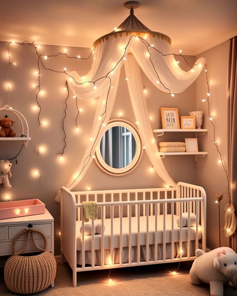 whimsical fairy lights nursery
