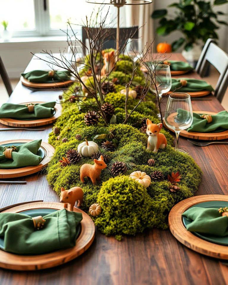 whimsical forest inspired table setting