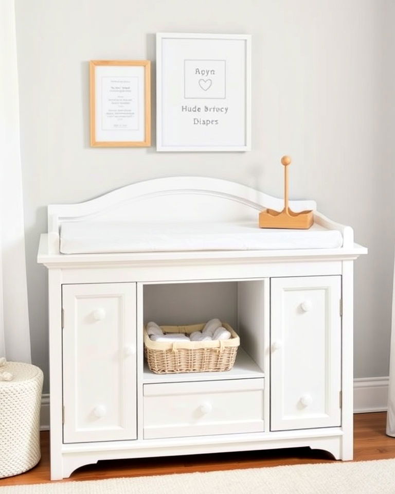 white changing table with practical features