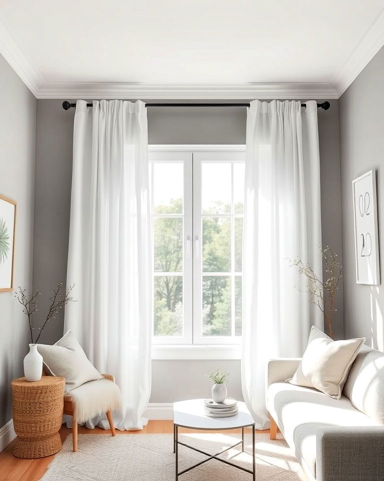 white curtains