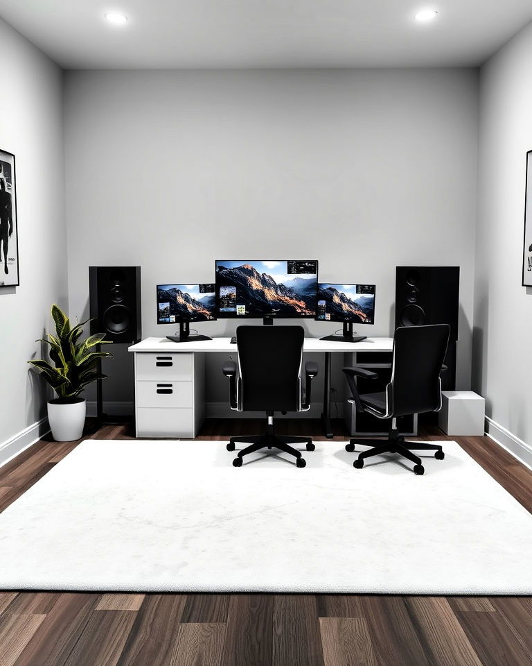 white gaming rug