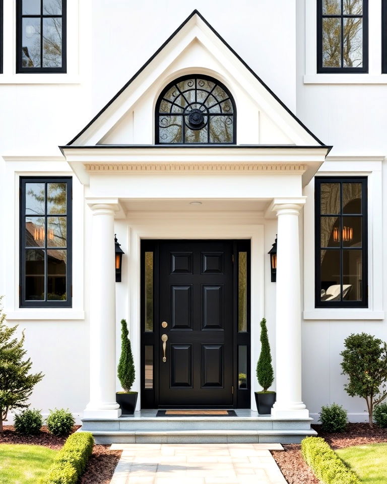 white house with bold black door