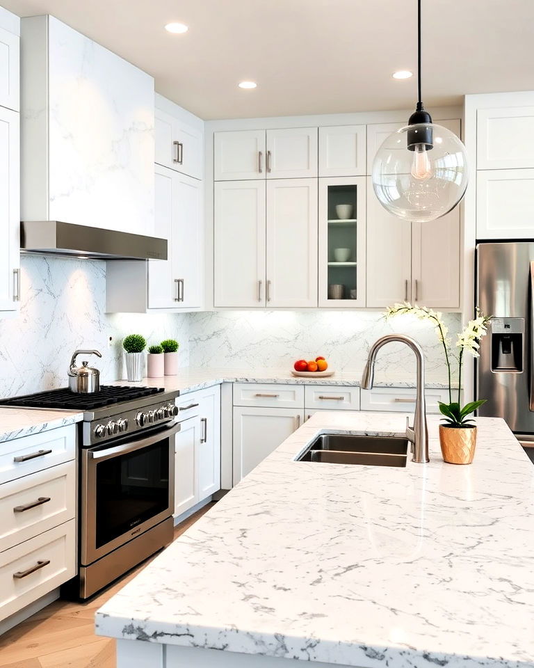 white ice granite countertop for kitchen