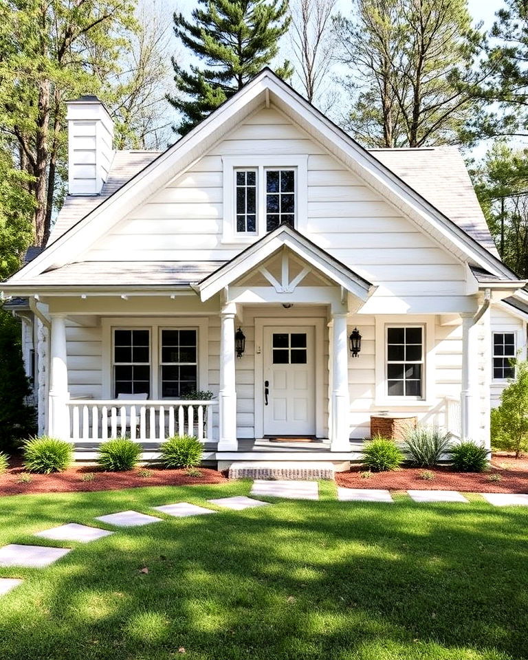 white log cabin exterior home
