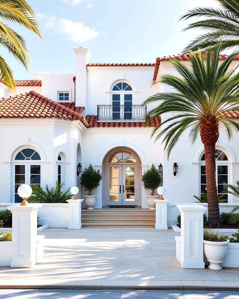 white mediterranean villa exterior home
