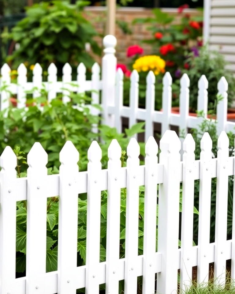 white picket vegetable garden fence