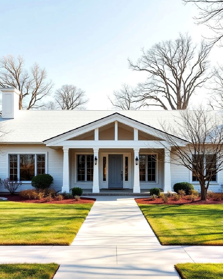 white prairie style exterior home