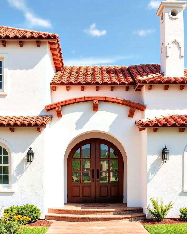 white spanish colonial exterior home