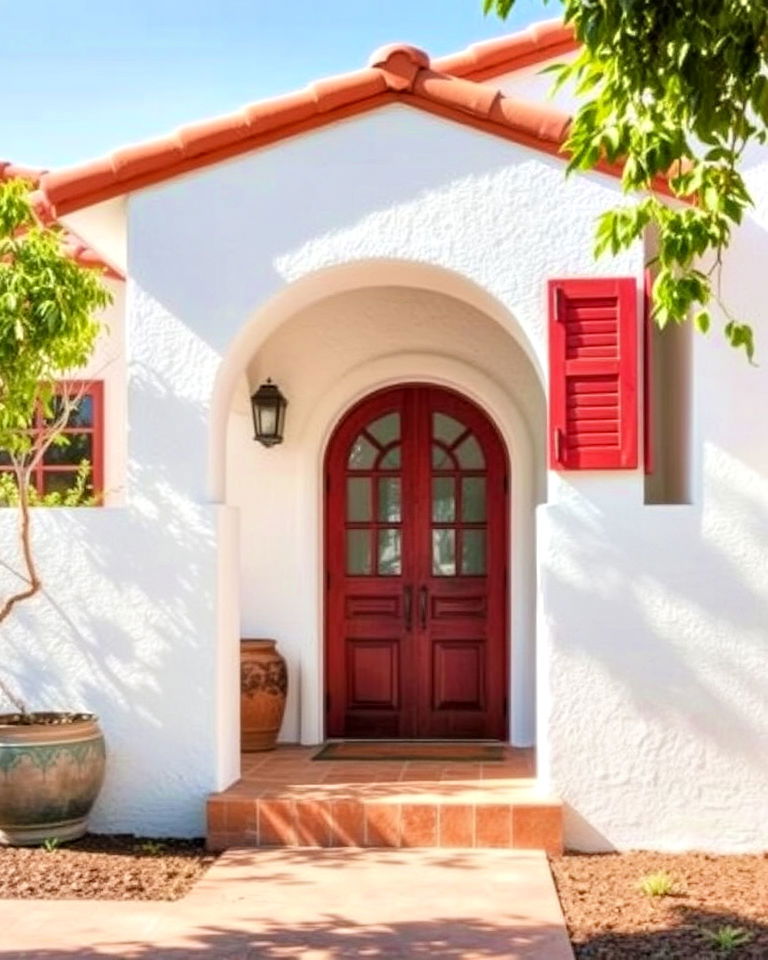white stucco walls