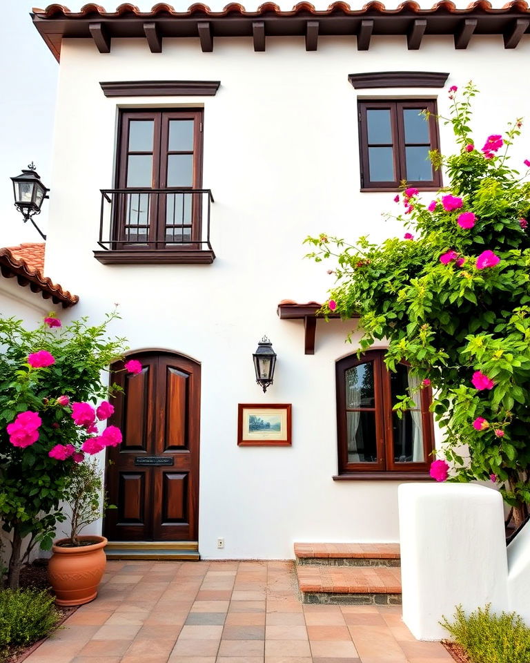 white stucco walls