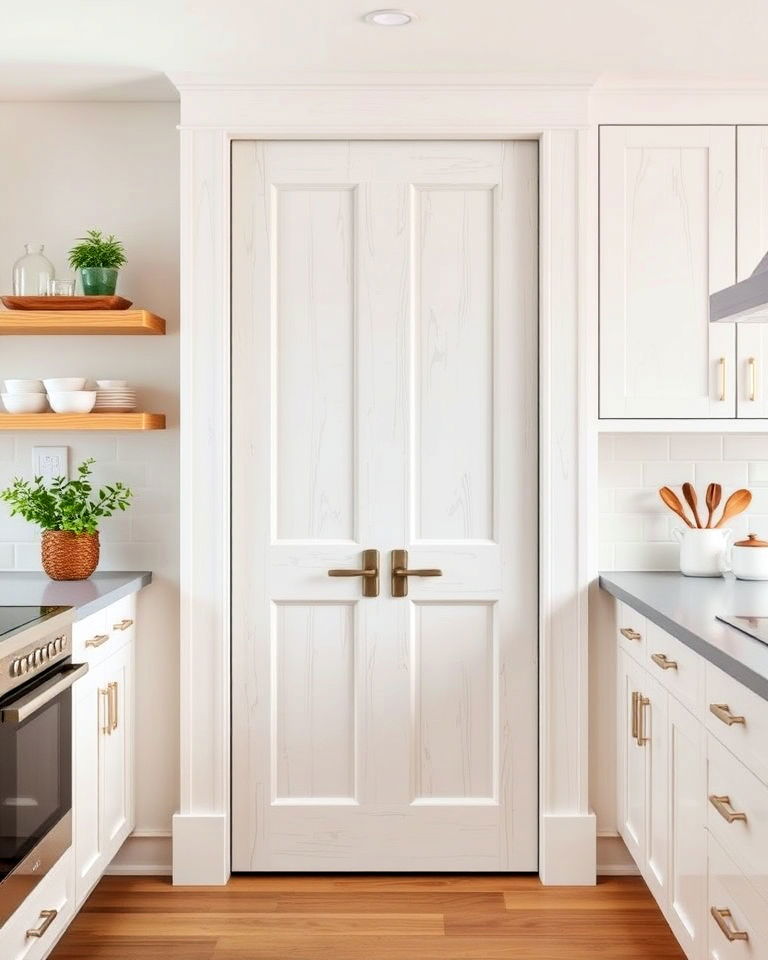 whitewashed doors for cottage style kitchens