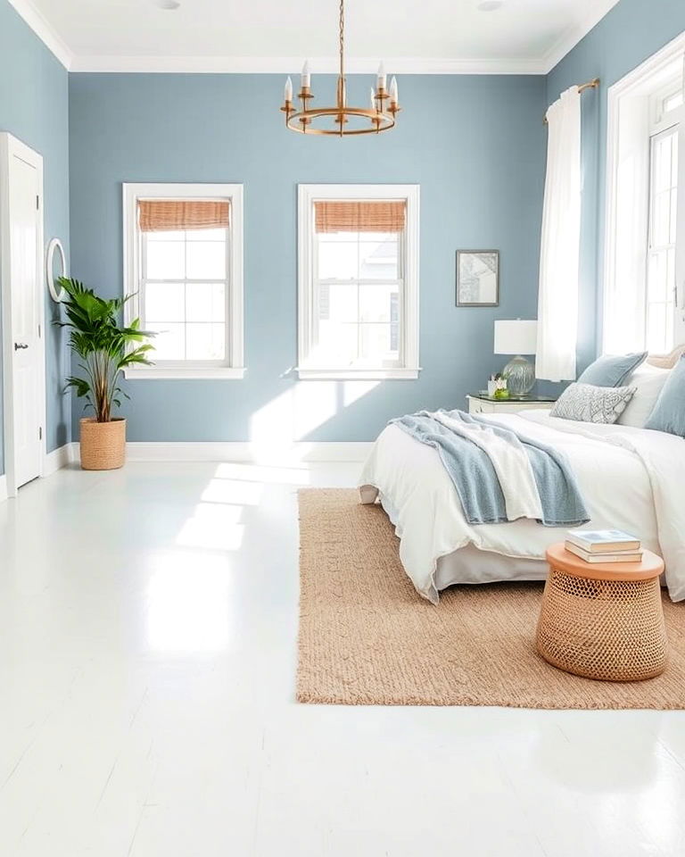 whitewashed finish concrete floor