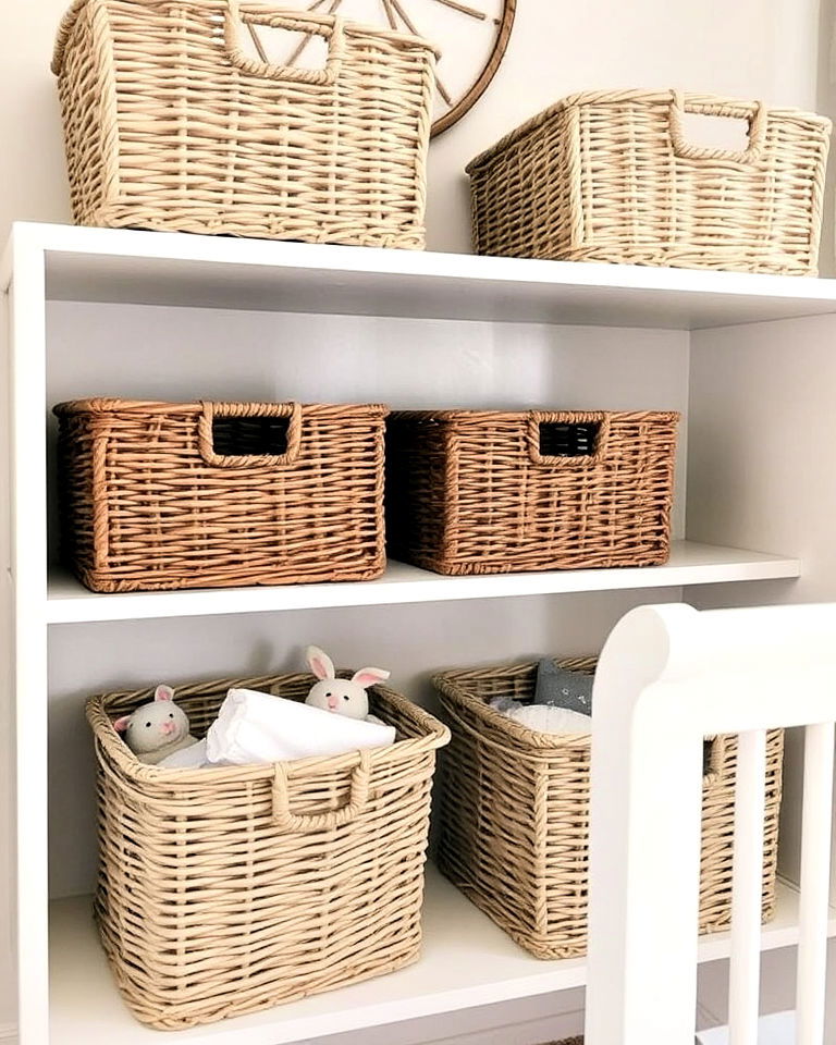 wicker baskets for nursery storage