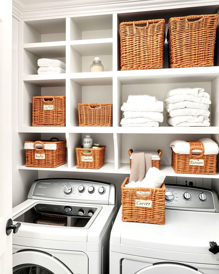 wicker baskets for organized storage