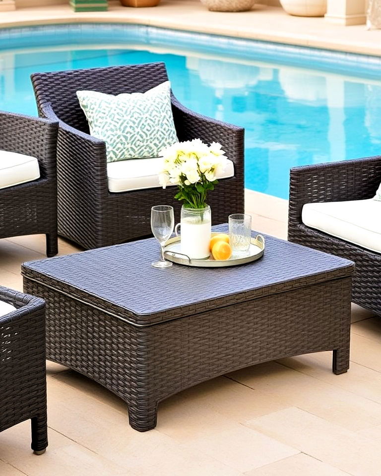 wicker coffee table