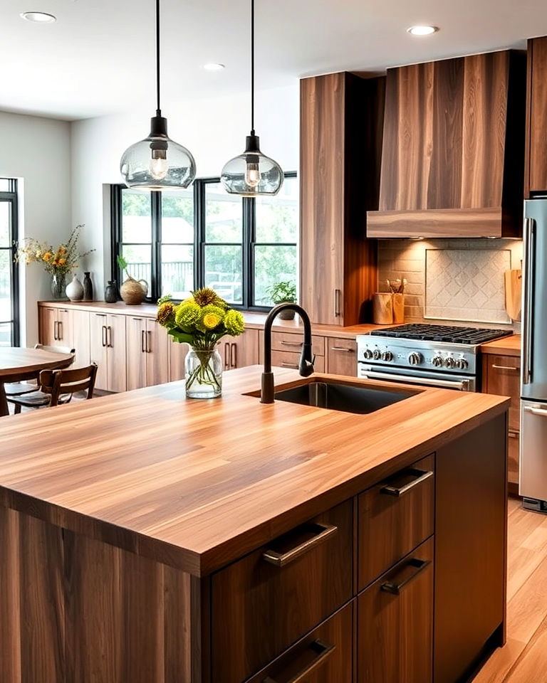 wide plank wood countertop