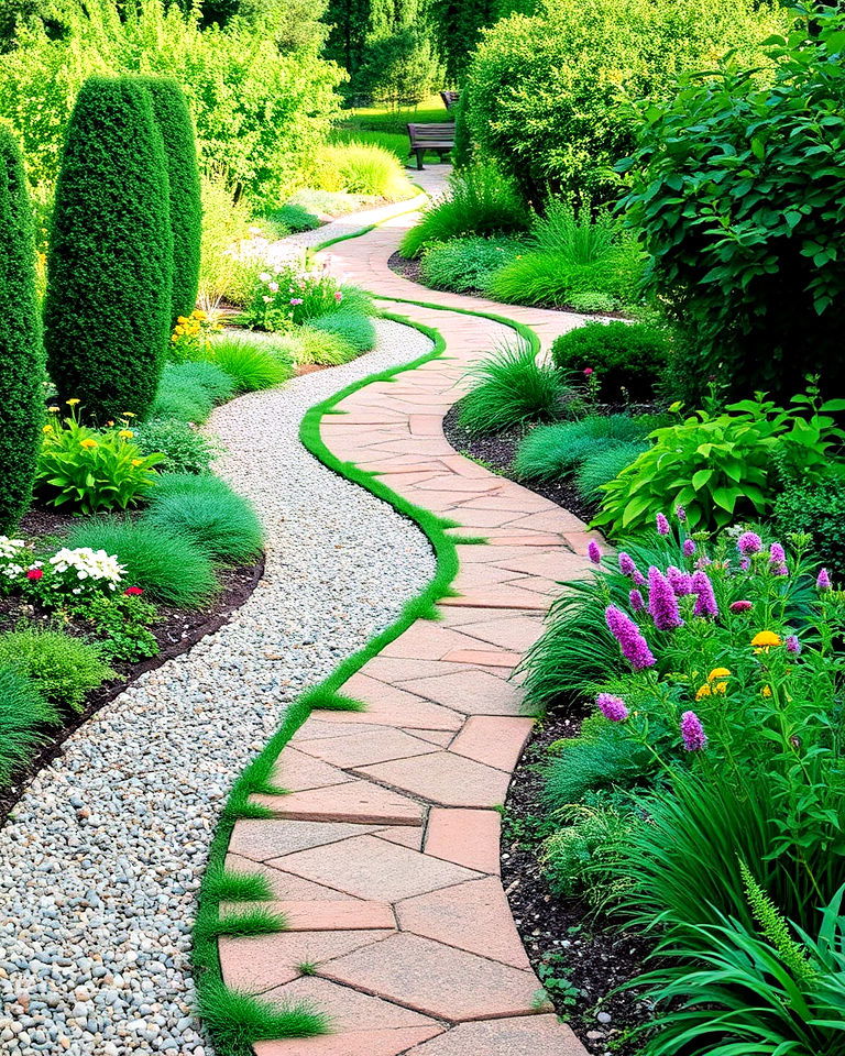 winding pathway for long garden