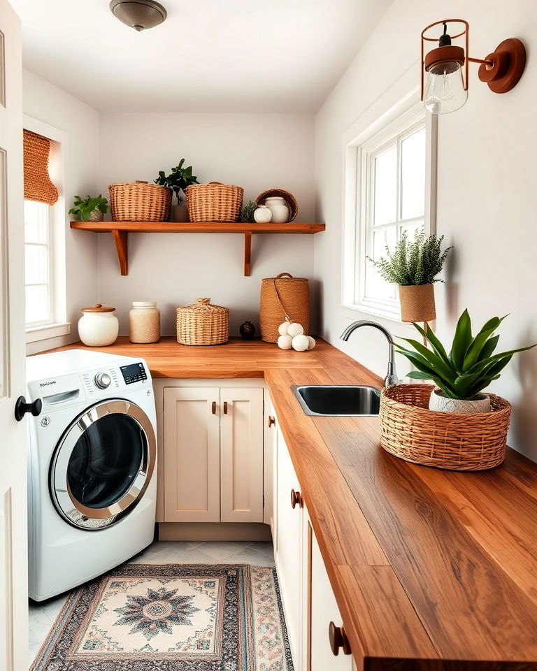 wooden countertop for natural warmth