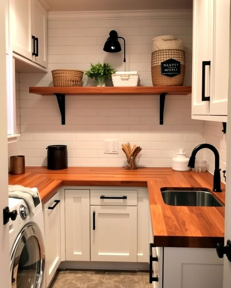 wooden countertops for added warmth