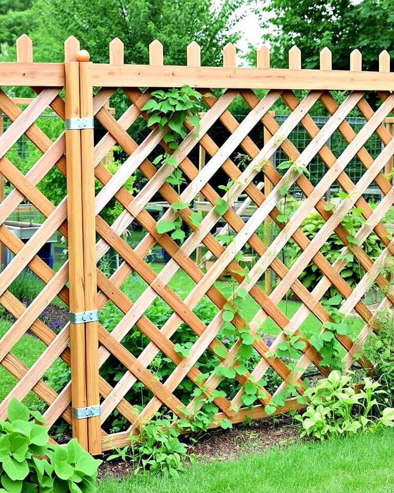 wooden lattice fence