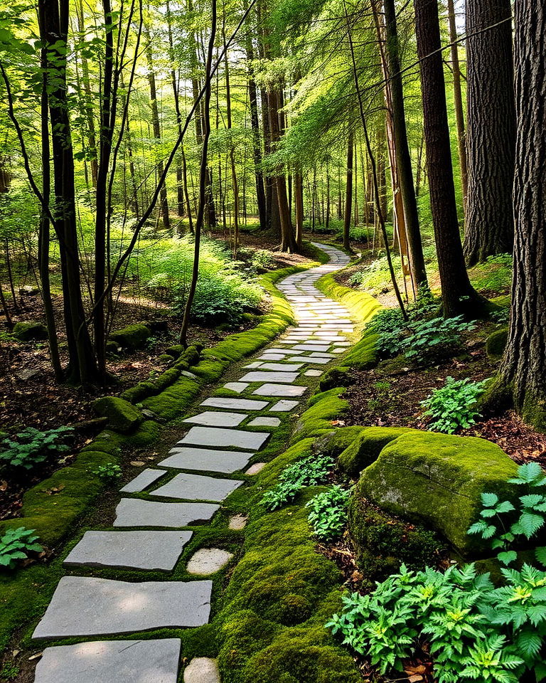 woodland flagstone walkway