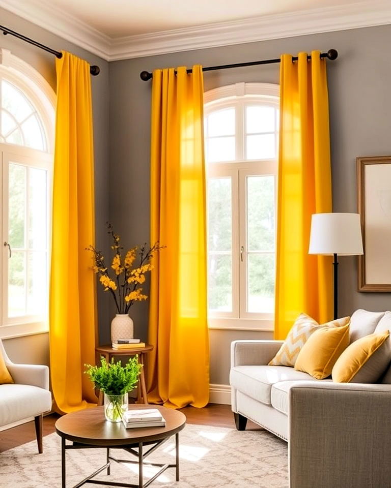 yellow curtains