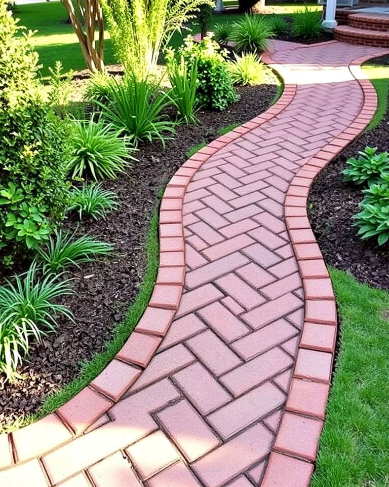 zigzag brick walkway for a playful twist