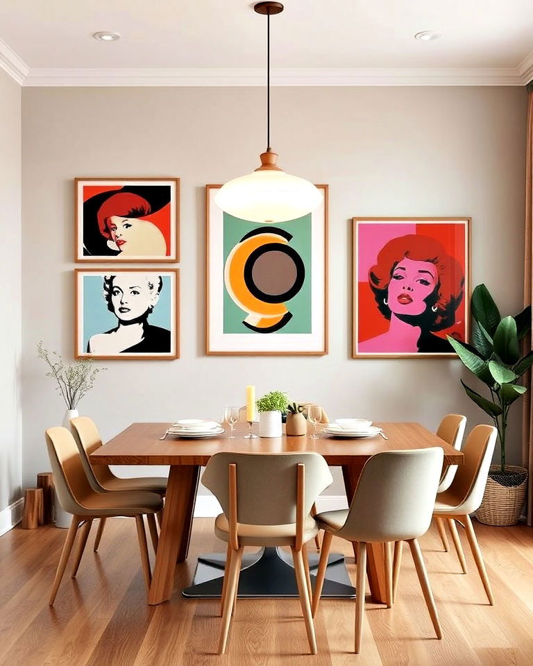 1960s wall art with bold graphics - 15 1960s Dining Room Ideas