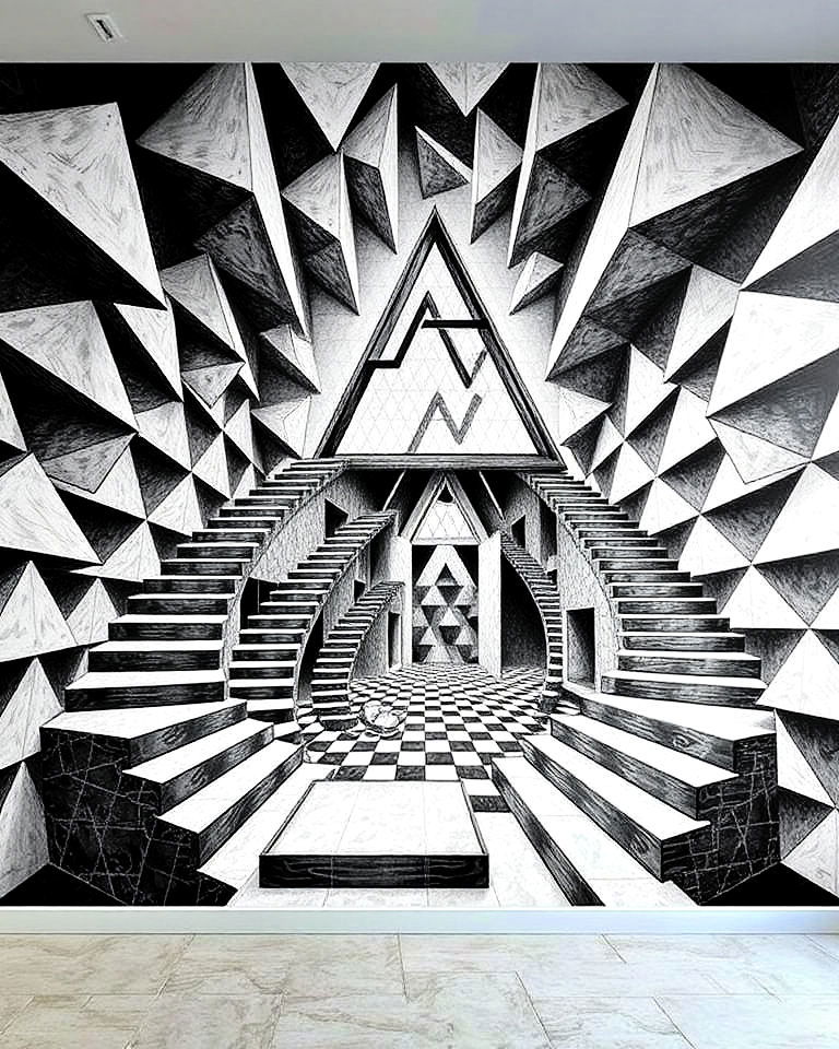 3d illusions math mural - 15 Math Mural Ideas