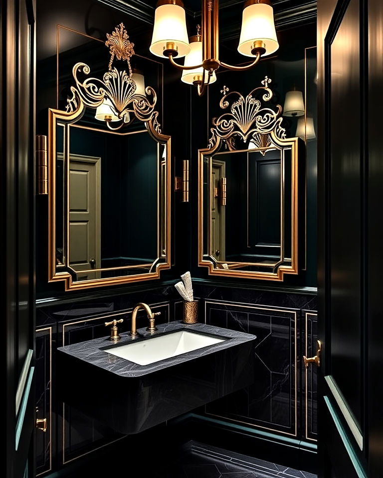 Art Deco Splendor Powder Room - 15 Luxury Powder Room Ideas