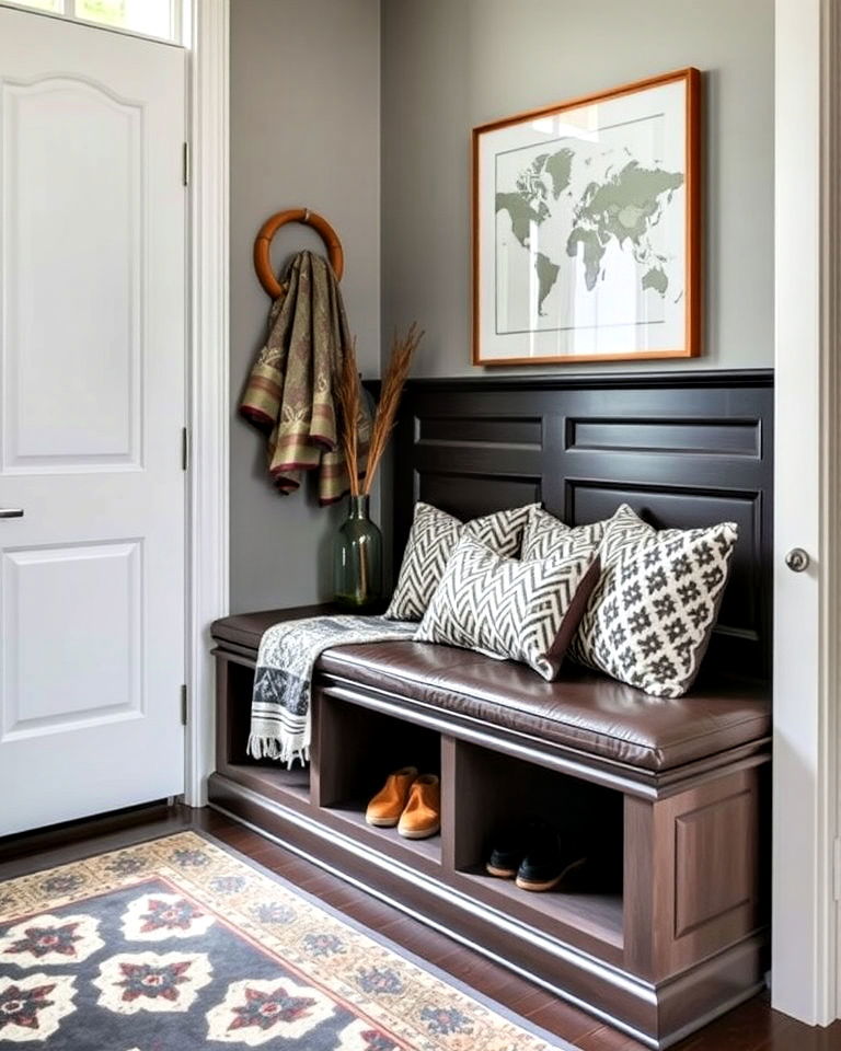 Entryway Built in Seating With Storage - 15 Luxury Modern Entryway Ideas