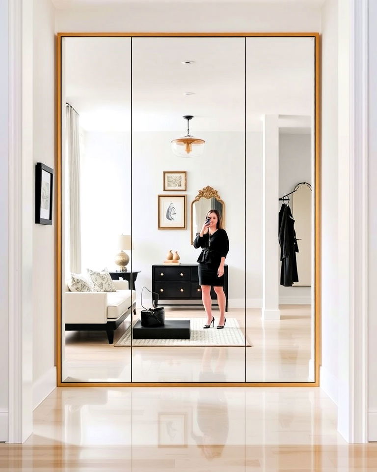 Floor to ceiling Mirror for Entryway - 15 Luxury Modern Entryway Ideas