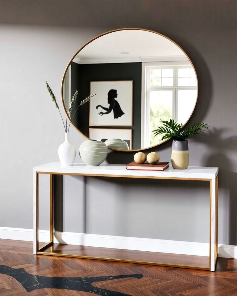Luxury Minimalist Console Table - 15 Luxury Modern Entryway Ideas