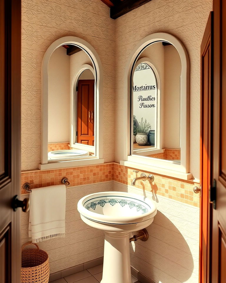 Mediterranean Coastal Charm Powder Room - 15 Luxury Powder Room Ideas