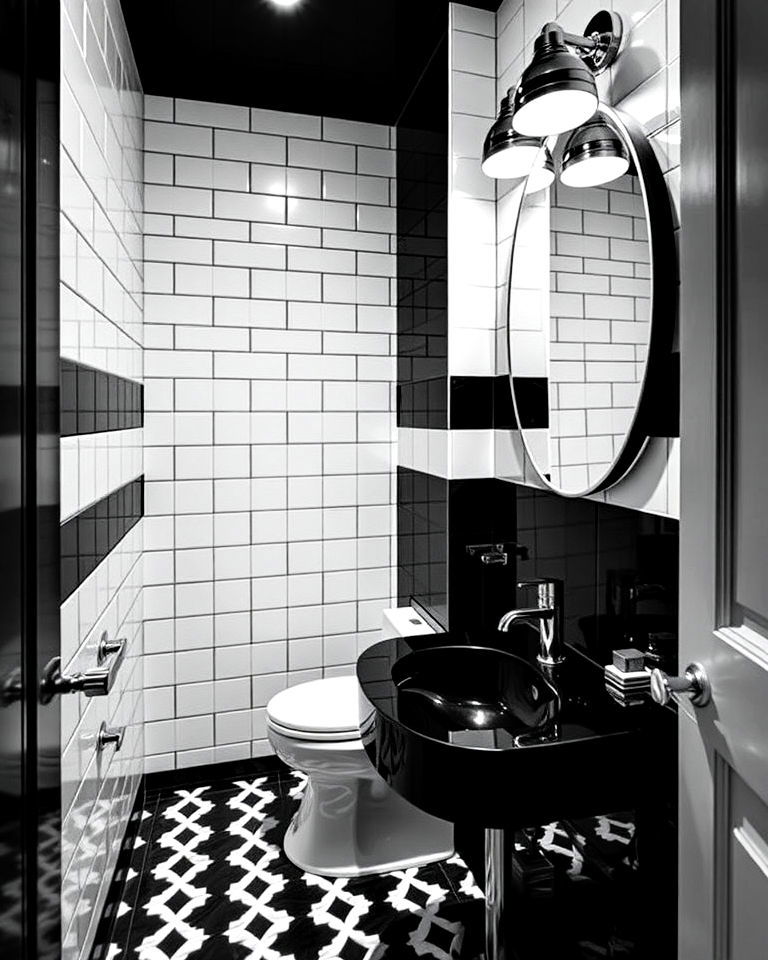 Modern Monochrome Look Powder Room - 15 Luxury Powder Room Ideas
