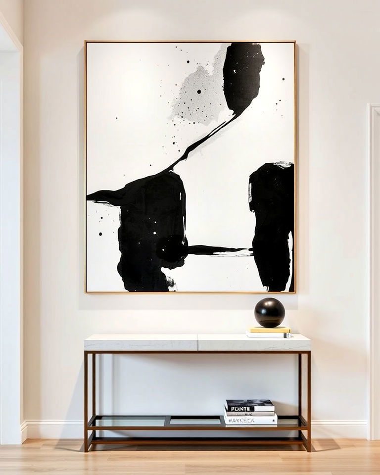 Oversized Artwork for Console Table - 15 Luxury Modern Entryway Ideas