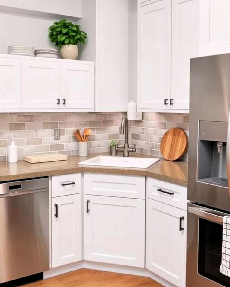 add a corner sink for kitchen - 15 Awkward Kitchen Corner Ideas