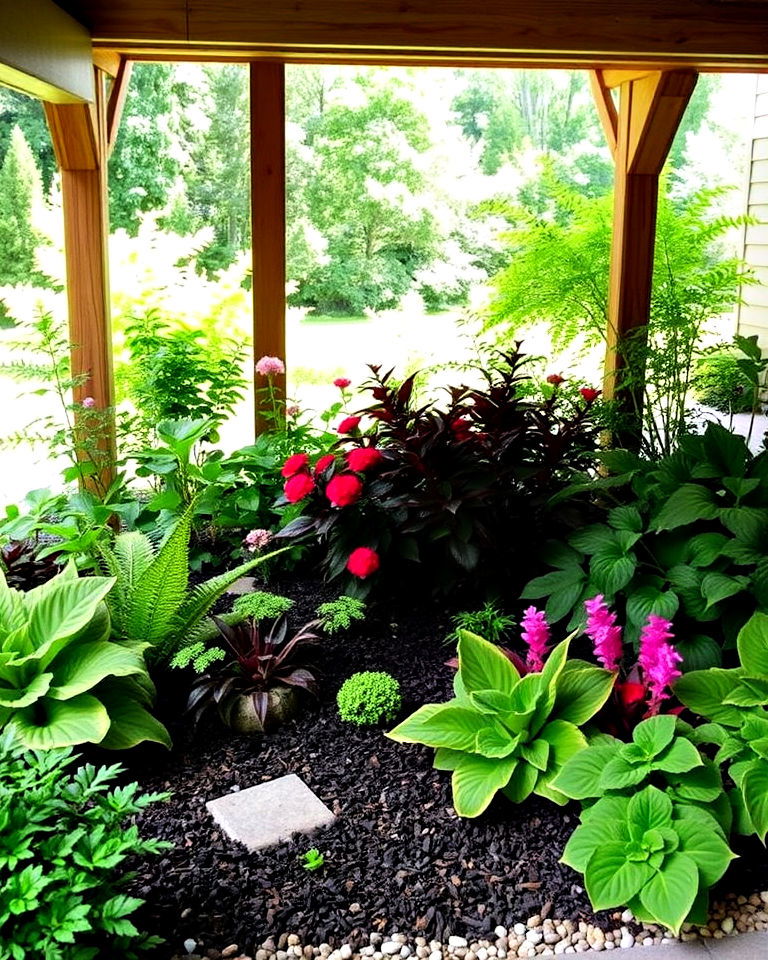 add a lush garden bed under deck - 20 Under Deck Landscaping Ideas