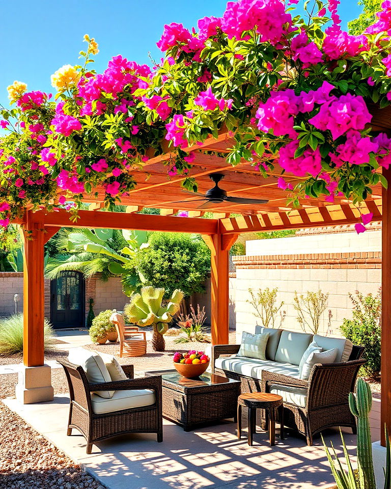add desert style pergola for shade - 25 Arizona Front Yard Landscaping Ideas