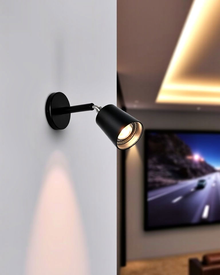 adjustable spotlight sconces home theater - 15 Home Theater Wall Sconce Ideas
